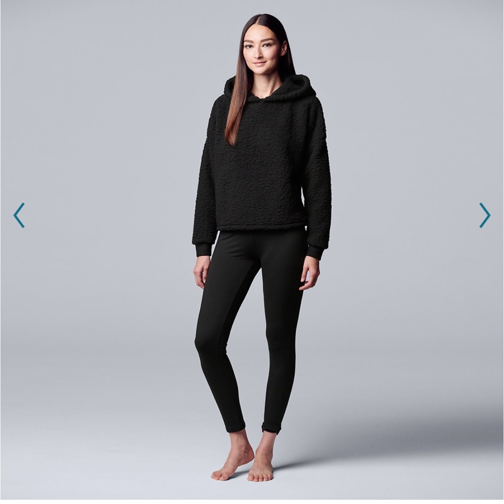 Simply Vera Wang Sherpa cropped hoodie and legging set